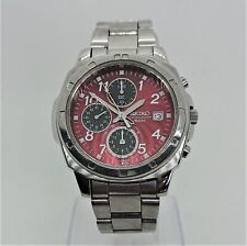 Seiko chronograph red for sale  Shipping to Ireland