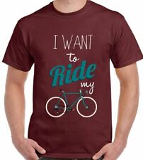 Camiseta de bicicleta I Want To Ride My Bike para hombre Mountain Road BMX Hipster Fixie, usado segunda mano  Embacar hacia Argentina
