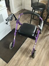 NOVA Zoom 22" Seat Hght Foldable Rolling Walker Rollator 8" Wheels Purple, used for sale  Shipping to South Africa