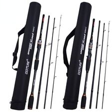 1.98-3.6m Carbon Spinning Casting Fishing Rod 4Pieces Travel Rod with Tube Bag, used for sale  Shipping to South Africa