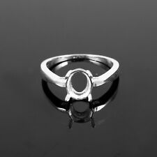 Joia de prata esterlina 925 formato oval anel semi montagem pedra tamanho 8X6 mm comprar usado  Enviando para Brazil