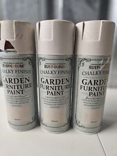 3x Rust-Oleum Chalky Garden Furniture Spray Paint 400ml Matt Hessian for sale  Shipping to South Africa