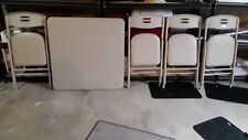 COSCO 5 Piece, Tan Folding Table and Chair Set. USED good condition  for sale  Shipping to South Africa