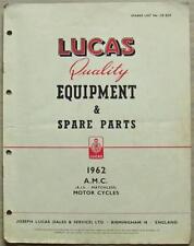 Lista de equipos y repuestos de motocicletas LUCAS AMC 1962 #CE 825F AJS sin igual segunda mano  Embacar hacia Mexico