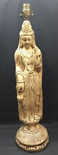 Vintage Chalk ware Floor Lamp Buddha Figural Statue~Asian~Chinese~White~Tall~28” for sale  Canada