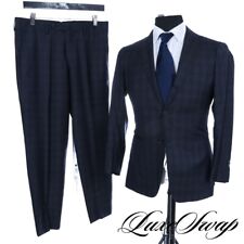SMALL GUYS LNWOT Ring Jacket Japan Mod. 246 Midnight Silk Mix Plaid Suit 46 NR for sale  Oyster Bay