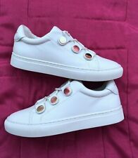 KURT GEIGER LADIES WHITE LEATHER TRAINERS SIZE UK 4 EUR 37 WOMENS for sale  Shipping to South Africa
