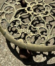 Vintage Round Brass Plant Stand 10" Rolling Swivel Caster Wheels, used for sale  Shipping to South Africa