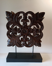 Iconic Marshall Fields Chicago Handcarved Natural Wood Thailand Art Sculpture, used for sale  Shipping to South Africa