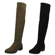 Ladies Spot On Mid Heel Over The Knee Boots F5R0862 comprar usado  Enviando para Brazil