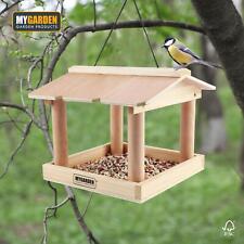 Hanging Wooden Bird Table House Outdoor Garden Seed Feeder Feeding Station  for sale  SALFORD