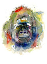 Gorilla watercolor painting for sale  Greensboro