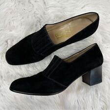 Salvatore Ferragamo Women’s Black Suede Round Toe Pumps US 10 for sale  Shipping to South Africa