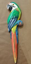 Arara papagaio pendurada na parede pássaro tropical multicolorido esculpida à mão em madeira 16"  comprar usado  Enviando para Brazil