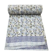 Colcha indiana feita à mão estampa floral queen algodão Kantha colcha cobertor colcha comprar usado  Enviando para Brazil