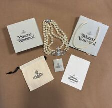 Vivienne Westwood triple row Silver Pearl Orb Choker Necklace Whole Set for sale  Shipping to South Africa