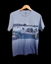 Mens Small Uniqlo x Hokusai Blue Art sea fishing Boat Sailing tee shirt T-shirt  for sale  Shipping to South Africa