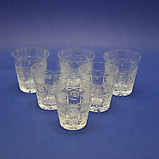 Six Queens Lace Crystal Whisky Glasses/Tumblers - 8.5cm/3.3" High for sale  Shipping to South Africa