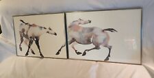 Carol Grigg Watercolor Gallery Print Set of 2 Painted Ponies~1985 Signed Framed for sale  Shipping to Canada