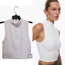 Aritzia Babaton Tank Top Womens Small Pink Knit Cropped Mockneck Sleeveless for sale  Shipping to South Africa