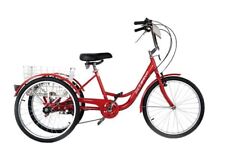 Triciclo con pedal de empuje Schiano restaurado 24" rojo rueda segunda mano  Embacar hacia Mexico