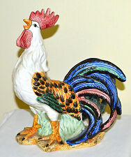 Used, Large Vintage Porcelain Rooster Figurine, Hand Painted Ceramic Chicken Statue  for sale  Shipping to Canada
