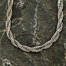 Collar de eslabones de cadena tejido/trenzado único de plata de ley 925 de 24" de largo, usado segunda mano  Embacar hacia Argentina