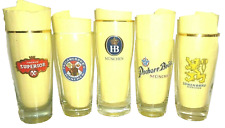 Used, 5 Paulaner Spaten Pschorr Salvator Lowenbrau Hofbrau Munich German Beer Glasses for sale  Shipping to South Africa