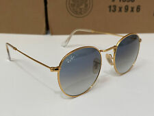 Óculos de sol Ray Ban usado RB3447 redondo metal 001/3F dourado/azul lentes 50 mm comprar usado  Enviando para Brazil