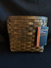 Sunlite cesta de bicicleta clássica de madeira tecido com alças de couro marrom nova com etiquetas comprar usado  Enviando para Brazil