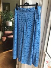 Used, ZARA BRIGHT BLUE WITH BLACK SPOTS PULL-ON WIDE PALAZZO TROUSERS XXL for sale  BRIGHTON