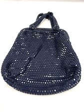 Vintage Ornum Clipper K. E. Munro Beaded Navy Nylon Bag H23.5cm x W22cm A22 for sale  Shipping to South Africa