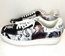 Custom Anime Air Force 1 Shoes White Black Manga Death Note Mens Size 10 for sale  Shipping to South Africa