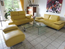 KOINOR SITZGRUPPE Leder gelb, 2x Sofa 3-Sitzer B 215 L 88 H 80 c m,Hocker Sessel gebraucht kaufen  Linden
