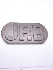 Placa con logotipo de acero pesado de colección máquina JRB placa de identificación maquinaria de panadería segunda mano  Embacar hacia Argentina
