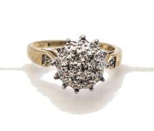9ct Gold Ring with a Cluster of Diamonds UK Ring Size L - 9ct Yellow Gold for sale  Shipping to South Africa