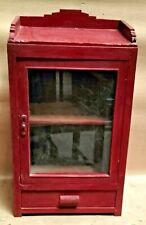Wood Cabinet Restored Curio Display showcase scraped color solid back shabbychic for sale  Shipping to South Africa