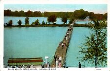 Cartão postal OH Logan County Indian Lake Board caminhada até Bathing Beach década de 1920 B4 comprar usado  Enviando para Brazil