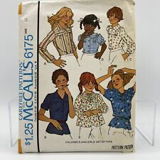 McCall's Sewing Pattern #6175 Vintage 70’s Kids Girls Tops Shirts Size 10 Uncut for sale  Shipping to South Africa