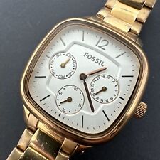 Relógio de quartzo multifuncional feminino Fossil ES2855 ouro rosa SS mostrador branco 6" comprar usado  Enviando para Brazil