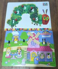Eric Carle Very Hungry Caterpillar & Happyland Farm Toddler Wooden Jigsaw VGC for sale  Shipping to South Africa