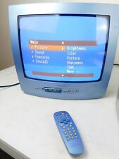 VTG 2001 Rare Blue Metallic Color Philips CRT Retro Gaming 13" Color TV w Remote for sale  Shipping to South Africa