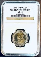 2008 South Africa Nelson Mandela 90th Birthday R5 Coin NGC MS66 for sale  Shipping to South Africa
