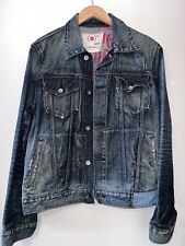 Jaqueta jeans masculina GAP PRODUCT VERMELHA desgastada tamanho M base Bono One comprar usado  Enviando para Brazil