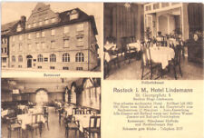 ROSTOCK Mecklenburg Hotel Lindemann St Georgsplatz 8 Braundruck ungelaufen comprar usado  Enviando para Brazil