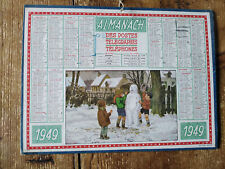 Calendrier ptt 1949 d'occasion  France