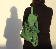 Regalo de Navidad único: Mochila verde hecha a mano fibra natural moda sostenible segunda mano  Argentina 