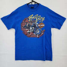 Vintage 1995 Harley Davidson Shirt Mens Large Blue Bad Boy Tripps Amarillo Texas, used for sale  Post Falls