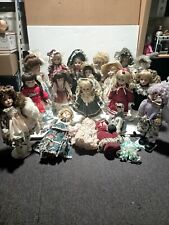 Lote de 20 bonecas de porcelana vintage grandes e pequenas com suportes de metal, usado comprar usado  Enviando para Brazil