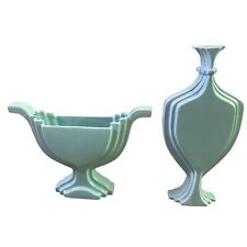 Conjunto de dois vasos de cerâmica azul-petróleo decorativos raros com vistas globais, usado comprar usado  Enviando para Brazil